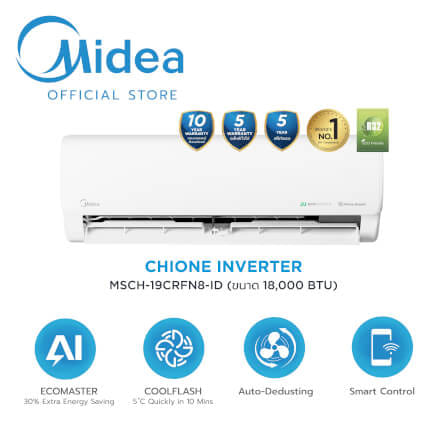 แอร์ผนัง MIDEA CHIONE SERIES 18000 บีทียู อินเวอร์เตอร์ (ไม่รวมติดตั้ง)_2